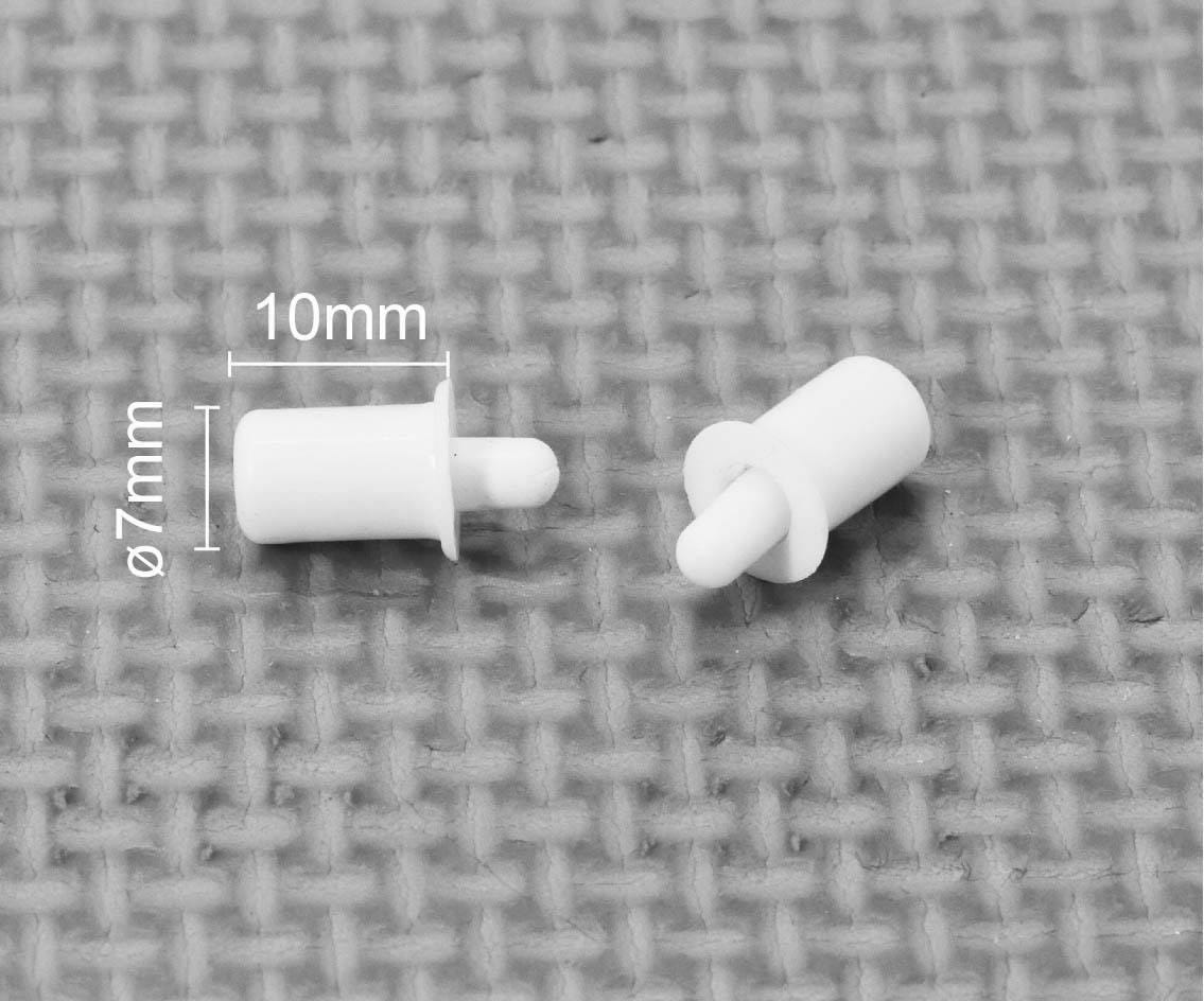 Short spring-loaded shutter louvre pins showing 7 mm body diameter and 10 mm body length