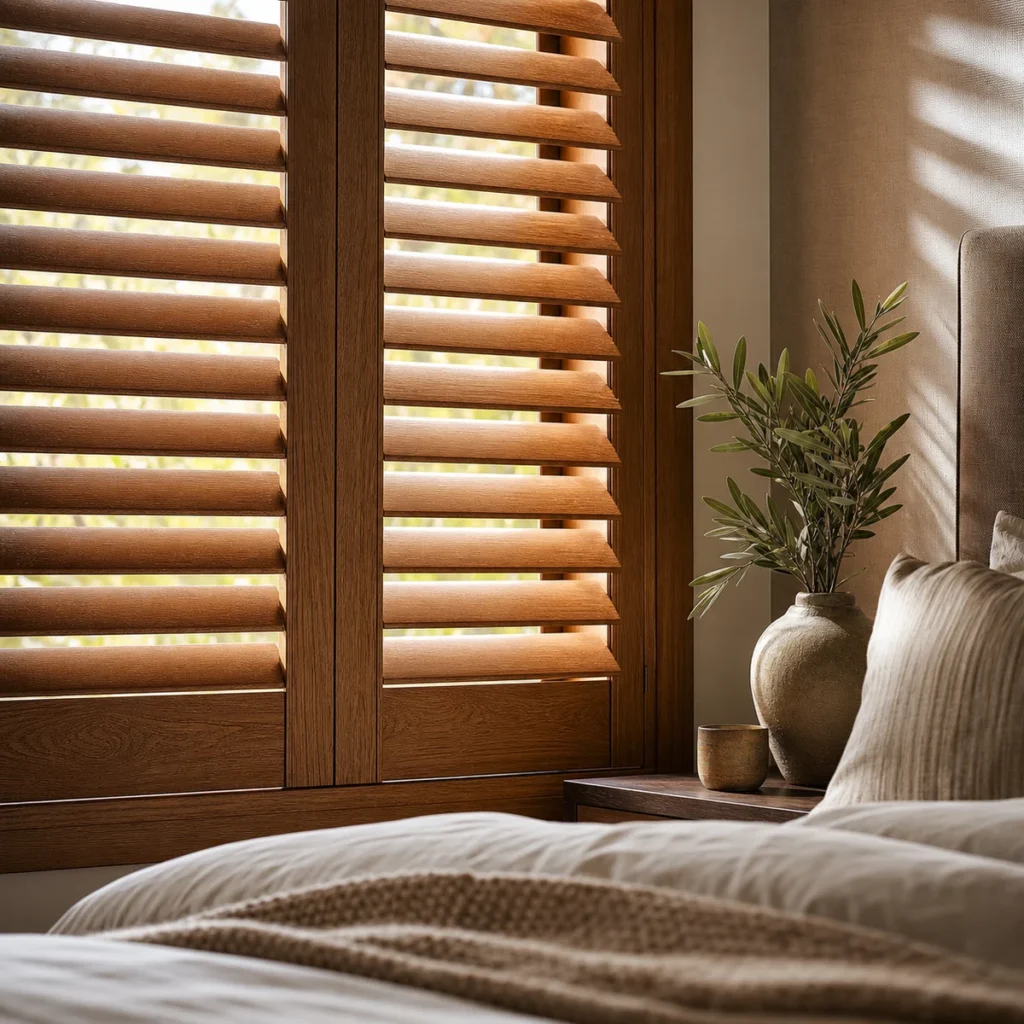 Timber Plantation Shutters made-to-measure plantation shutter example